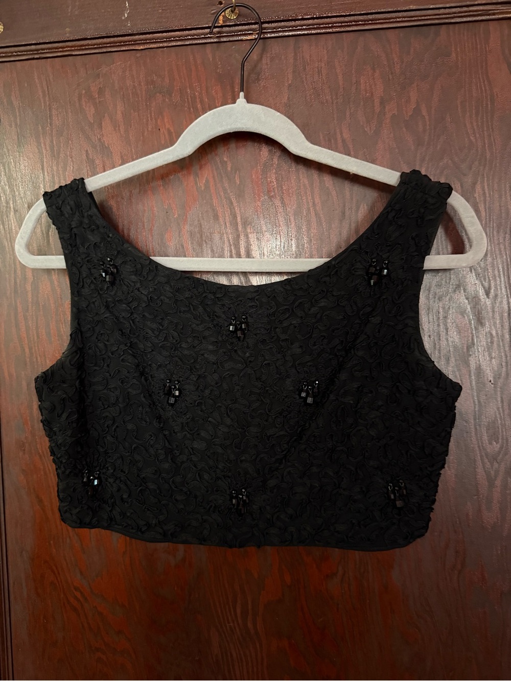 Black Embellished Crop Top - Women Tops